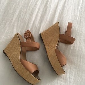 JCrew Maryanne Straw Wedges. Size 7